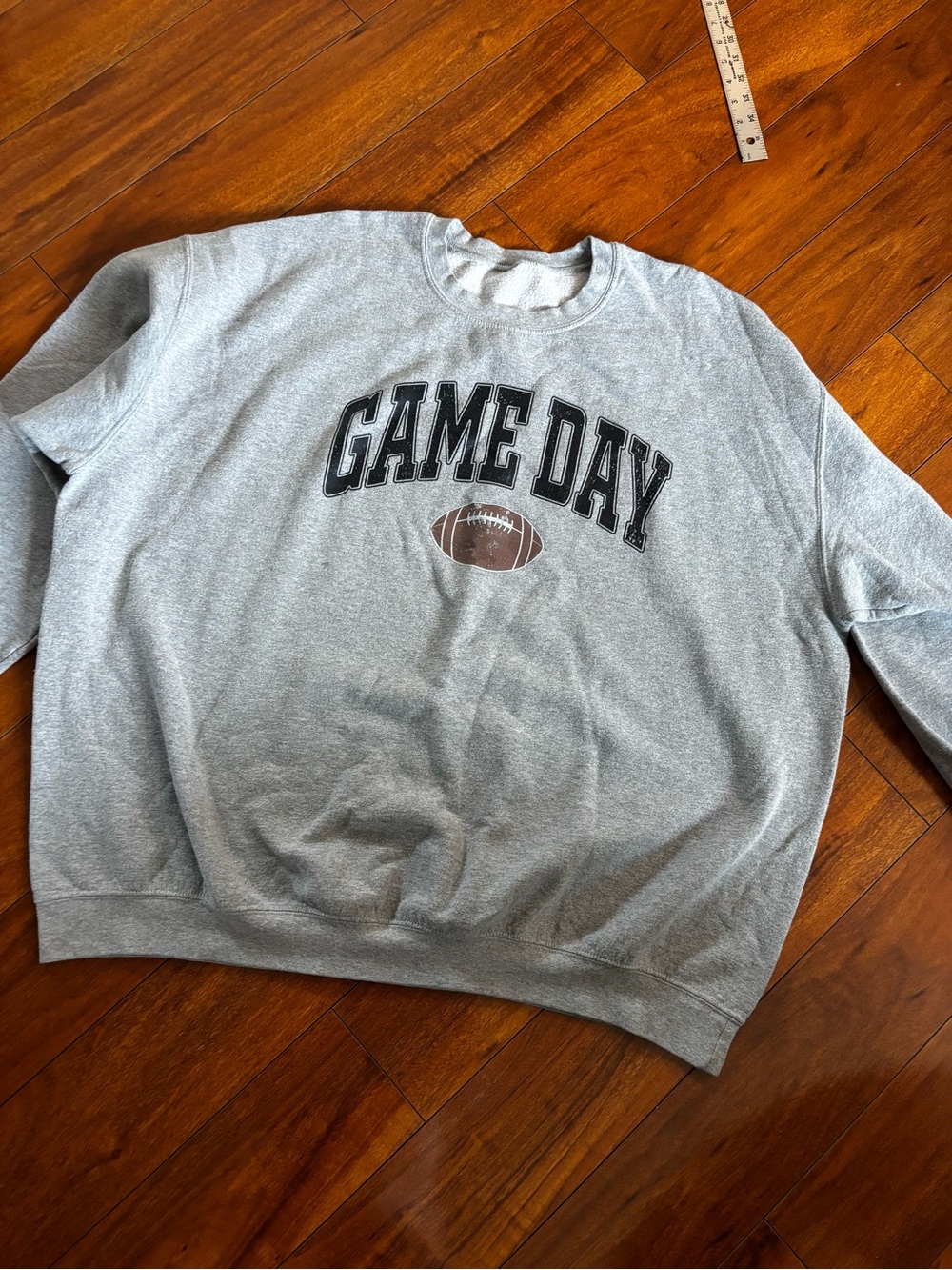 GAME DAY Gray Football Crewneck Sweatshirt